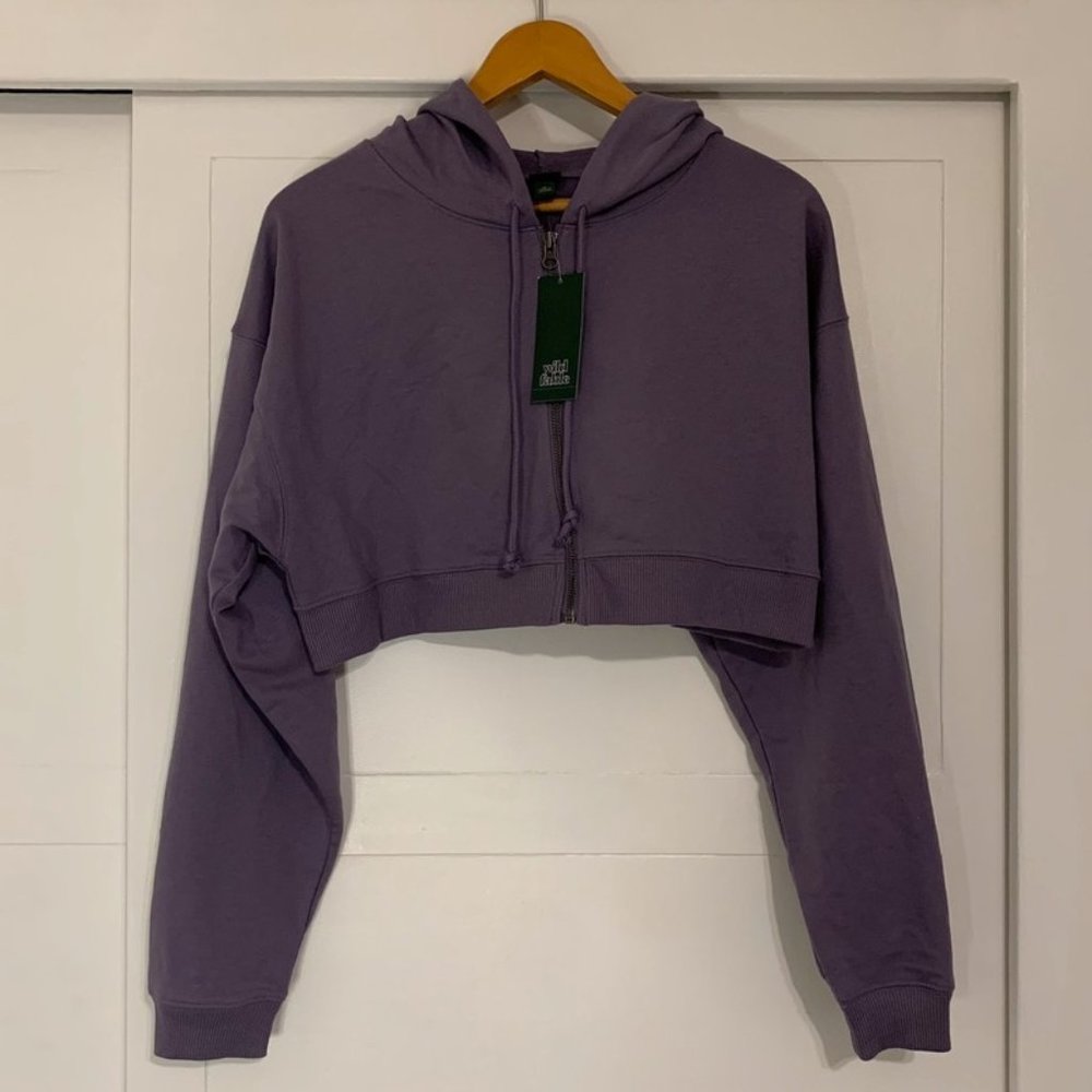 Wild Fable Purple Cropped Sweater/Hoodie NWT XL